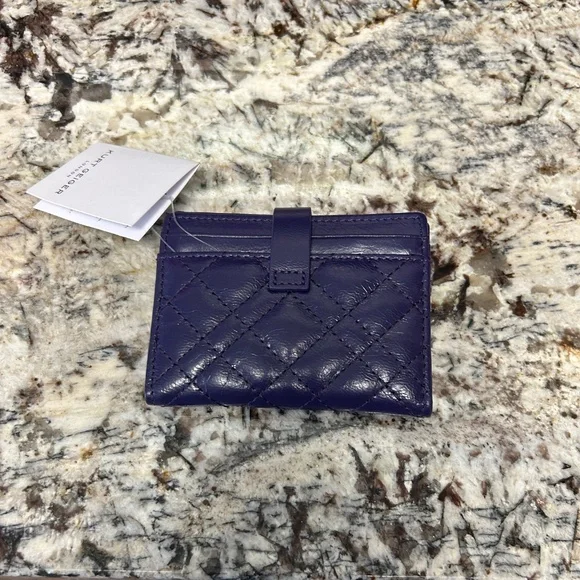 NWT Kurt Geiger Purple Leather Bi-Fold Snap Closure Card Holder - Picture 4 of 9